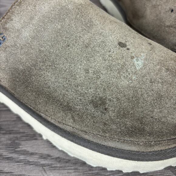 UGG Goldenstar Clog Slippers Women's 10 Brown Hickory Suede Platform Sandals - Picture 13 of 16